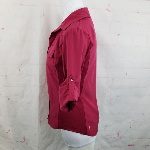 3/$25 Lucy XS button up soft raspberry magenta - Picture 3 of 7